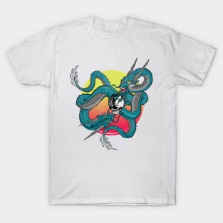 Dragon art with skull T-Shirt